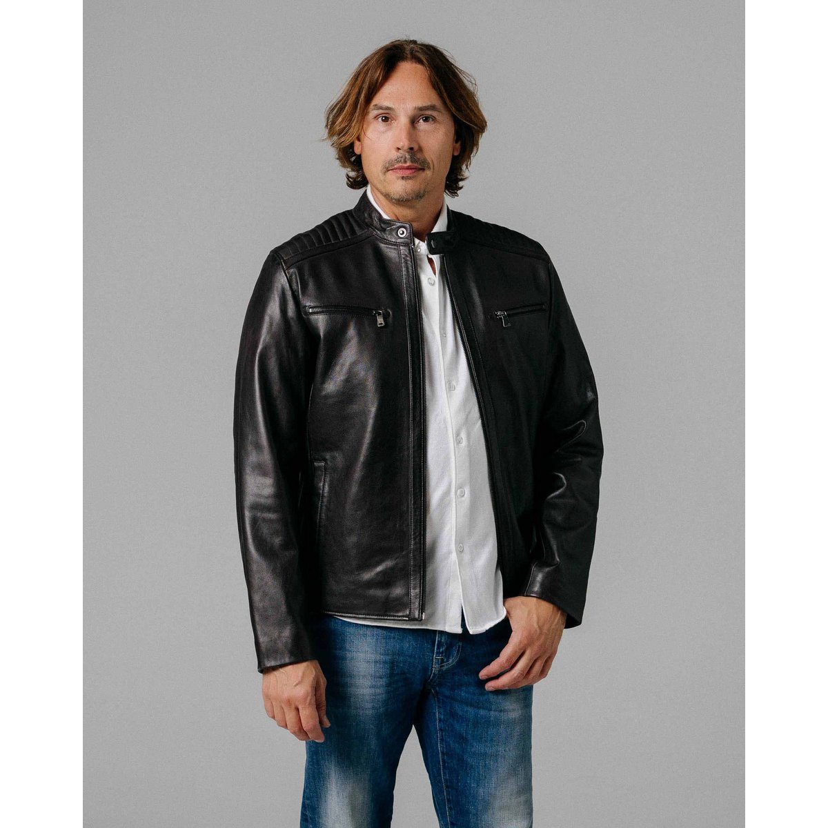 Мъжко кожено яке Hobbs │ Men's Leather Motorcycle Jacket