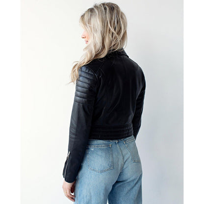 Кожено яке Cecilia - Leather Motorcycle Jacket