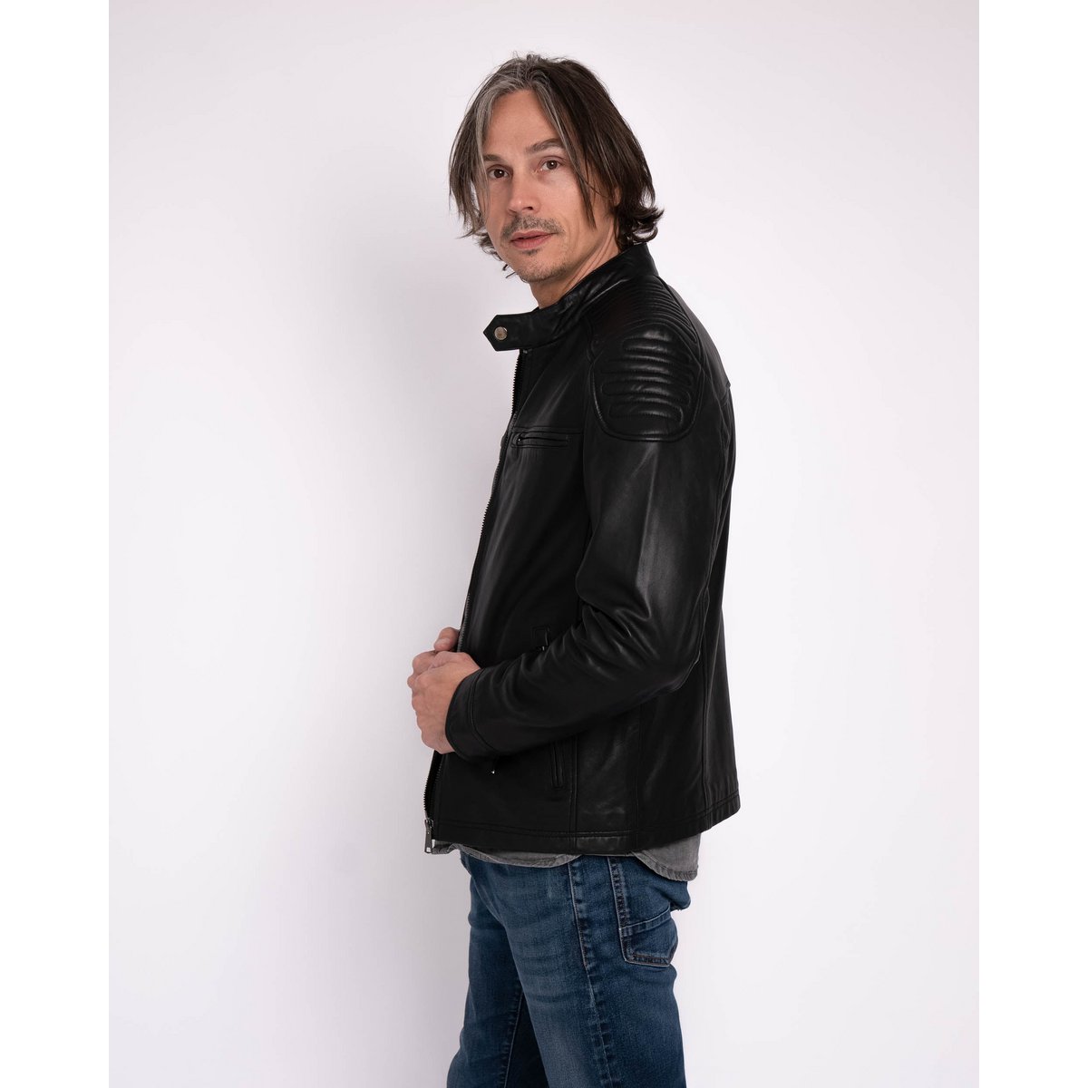 Мъжко кожено яке Hobbs │ Men's Leather Motorcycle Jacket