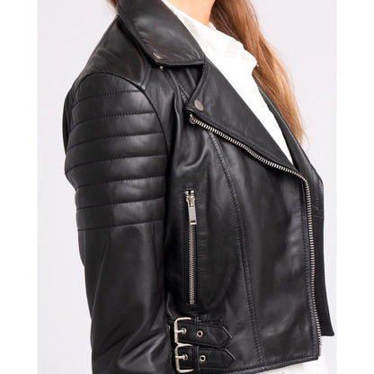 Кожено яке Cecilia - Leather Motorcycle Jacket