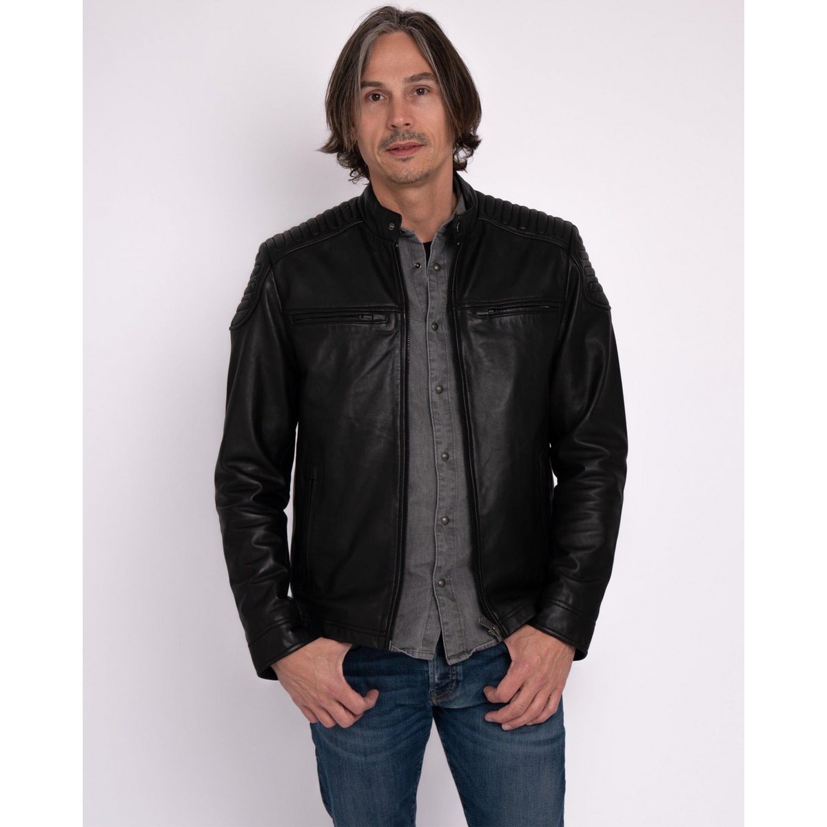 Мъжко кожено яке Hobbs │ Men's Leather Motorcycle Jacket