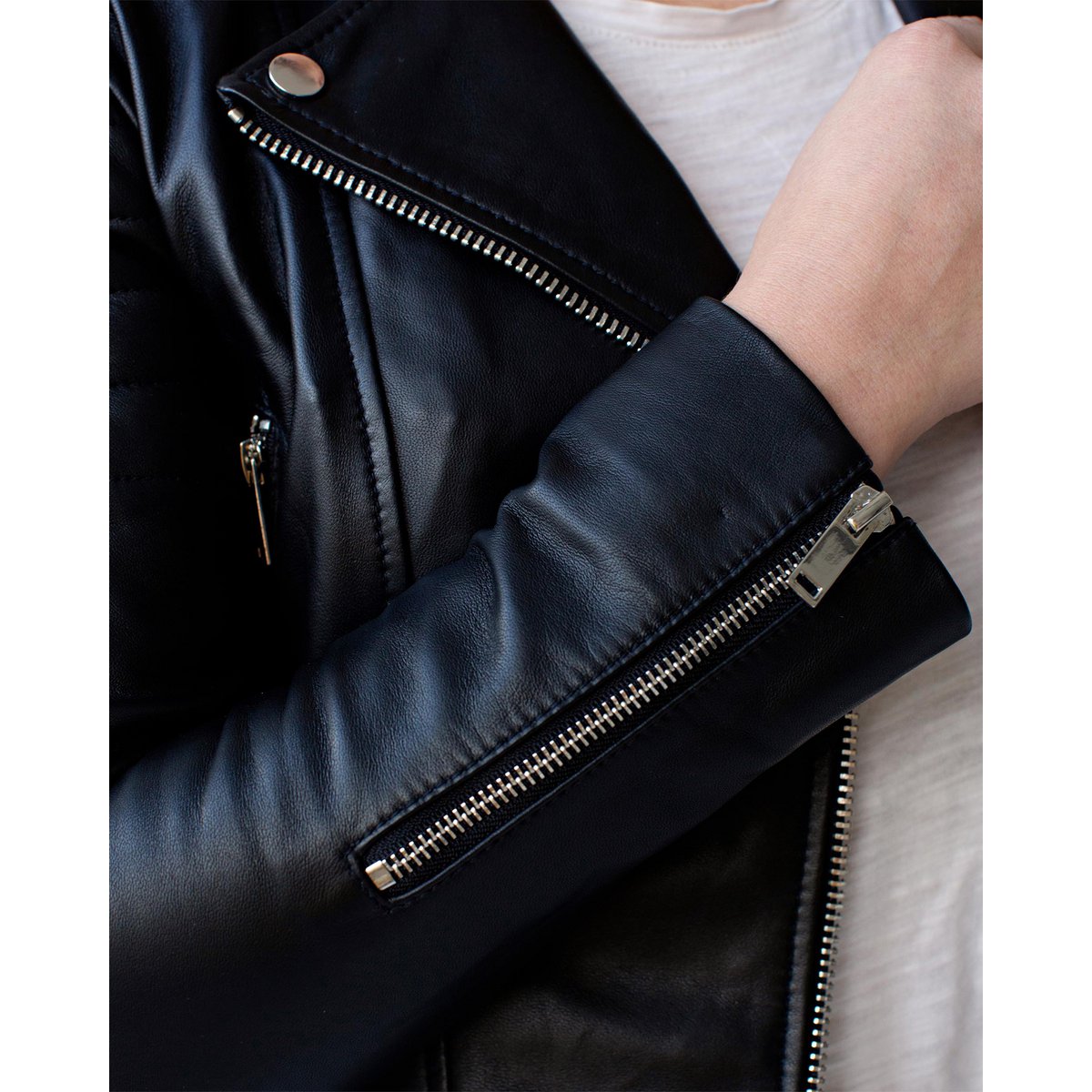 Кожено яке Cecilia - Leather Motorcycle Jacket