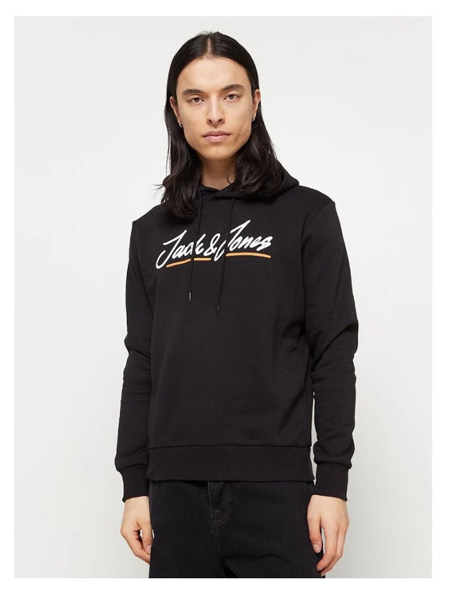 Hoody with a hood Jack & Jones UPSCALE SWEAT HOOD Black for Men