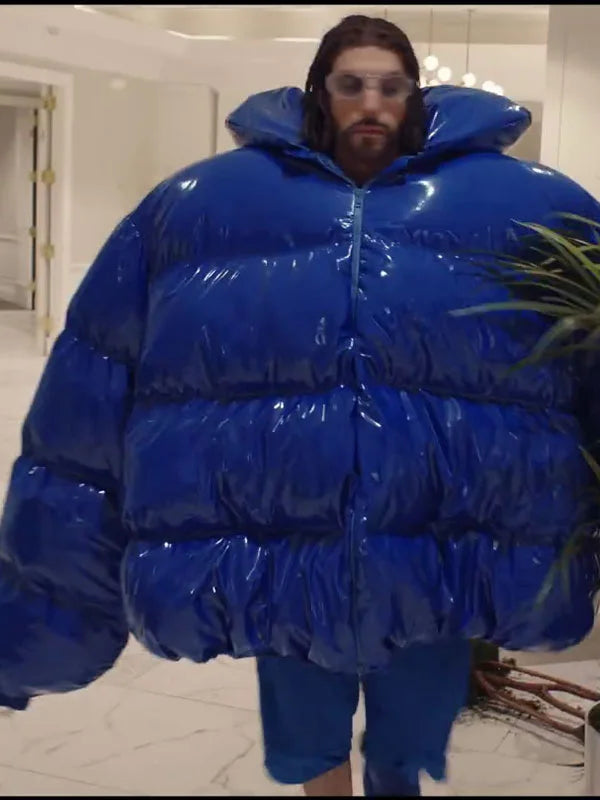 Sacha Baron Cohen Ali G Blue Puffer Jacket - ОГРОМНО ЯКЕ ЗА МАНЯЦИ