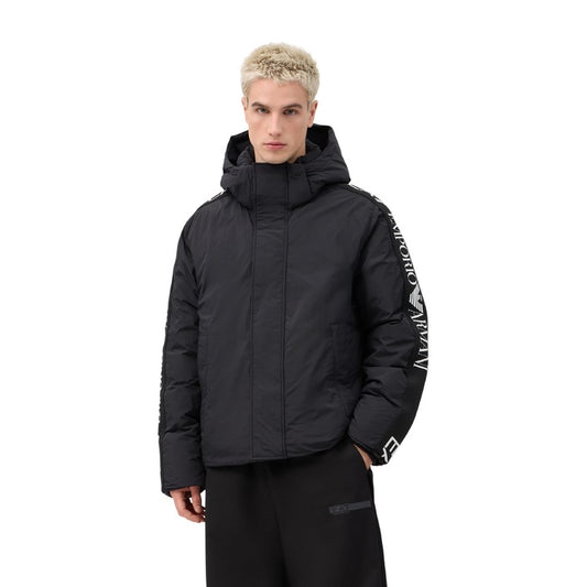 Мъжко зимно яке с качулка Ea7 черно Emporio Armani