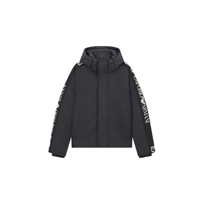 Herren-Winterjacke mit Hoodie Ea7, schwarz, Emporio Armani
