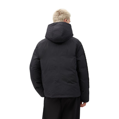 Herren-Winterjacke mit Hoodie Ea7, schwarz, Emporio Armani